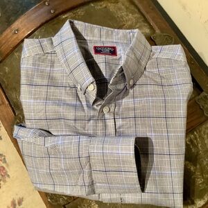 UNTUCKit Cotton Gray Plaid Button Down Shirt Sz XL